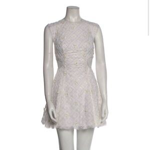 Aje White Floral Mini Dress